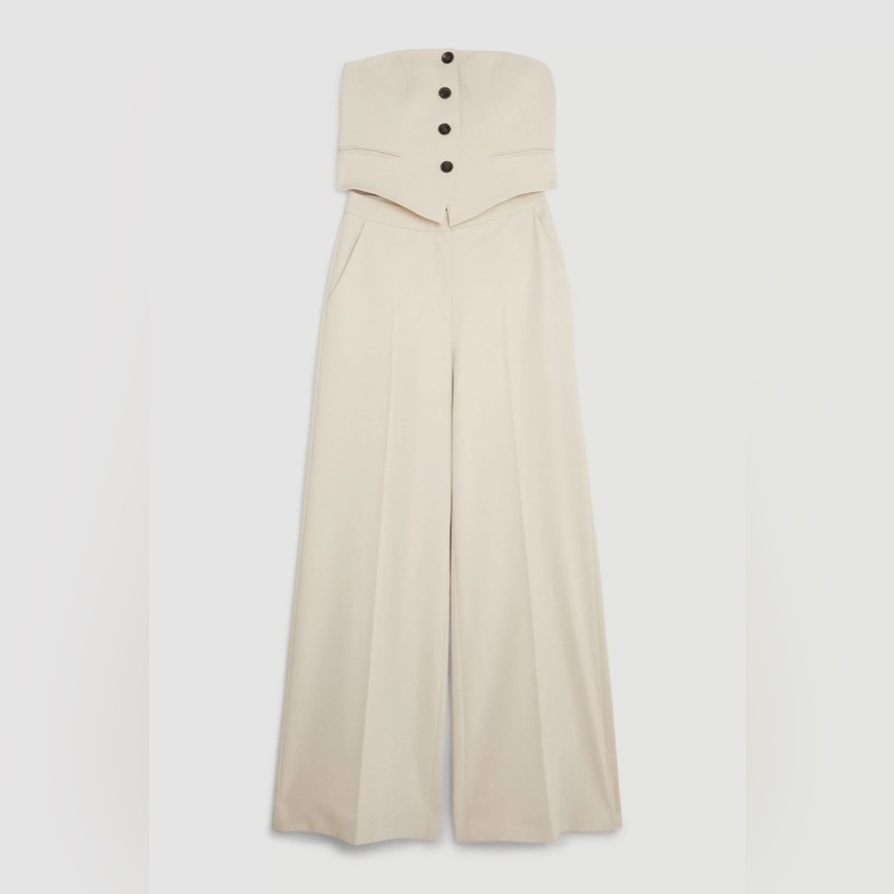 Karen Millen Tailored Bandeau Button Detail Jumpsuit